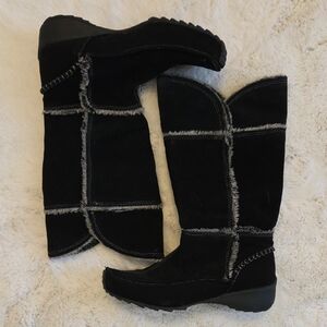 Sporto Women's Black Suede Snow Boots